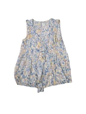Edme & Esyllte Anthropologie Sleeveless Top Ruffle Flowy Pastel Colorful Summer